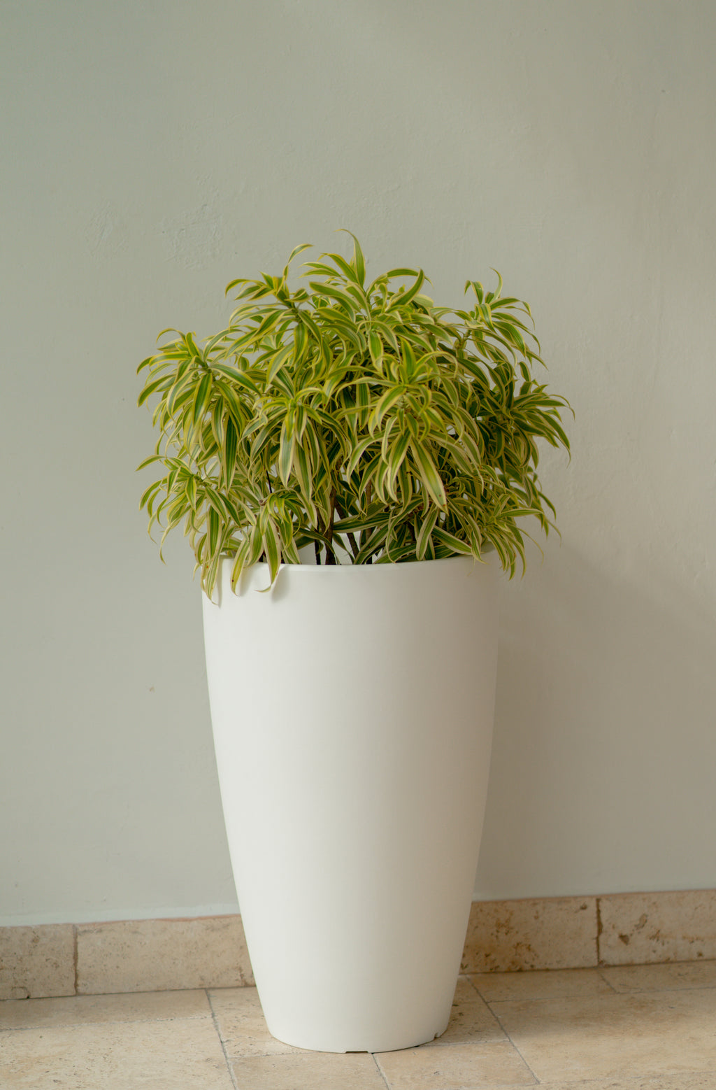 MEDIUM Cone European Planter / Pot in High Quality PVC in White and Navy Blue