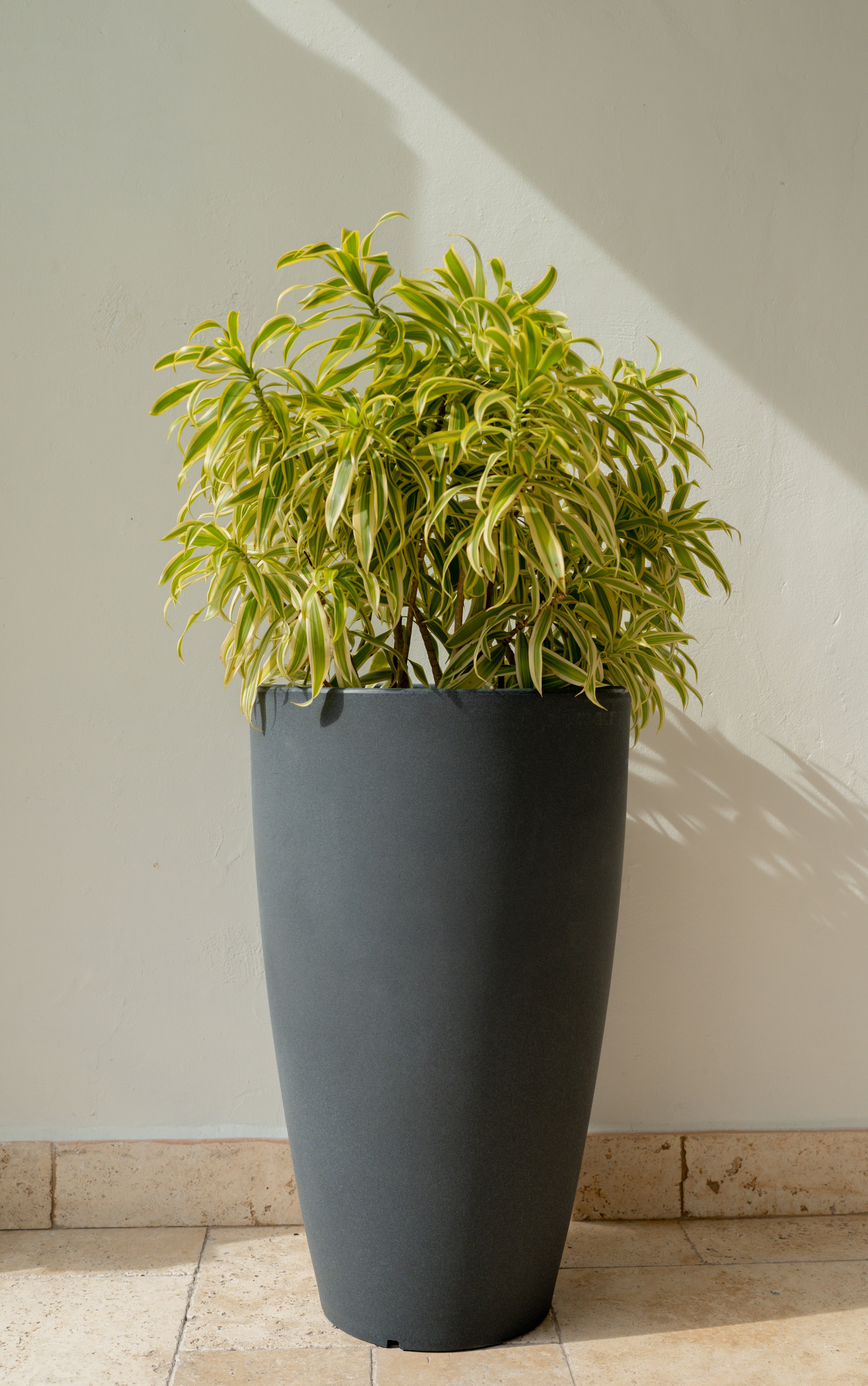 MEDIUM Cone European Planter / Pot in High Quality PVC in White and Navy Blue